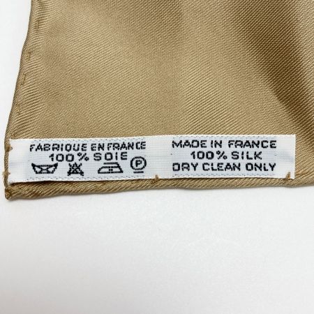  HERMES エルメス カレ90 LES TAMBOUS タンブールの太鼓 シルクスカーフ ベージュ シルク100％