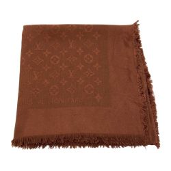 ☆☆ LOVEREVOLUTION ラブレボリューション ショール モノグラム M71338 ブラウン シルク/ウール ストール Cランク