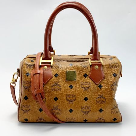  MCM エムシーエム ヴィセトス キャメル 2WAYミニボストン トラップ付 レザー レディース