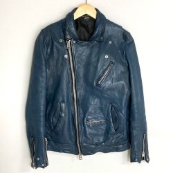 ☆☆ glamb グラム レザージャケット 羊革 GB0418 ネイビー サイズ 2 メンズ Bランク