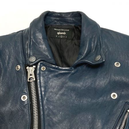  glamb グラム レザージャケット 羊革 GB0418 ネイビー サイズ 2 メンズ