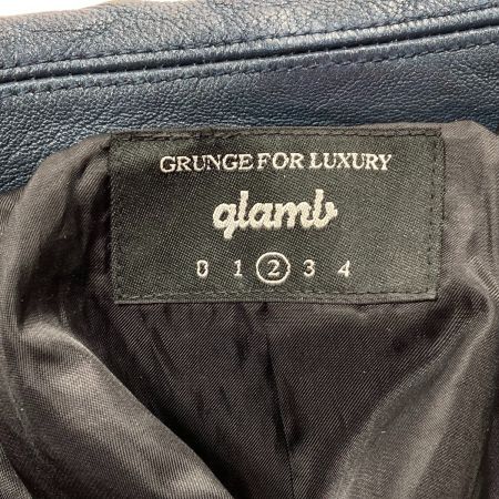  glamb グラム レザージャケット 羊革 GB0418 ネイビー サイズ 2 メンズ