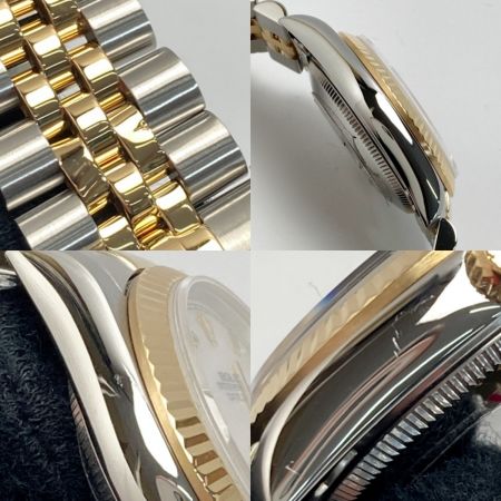  ROLEX ロレックス デイトジャスト S番 ローマ K18 68273NR シェル文字盤 自動巻き ボーイズ 腕時計