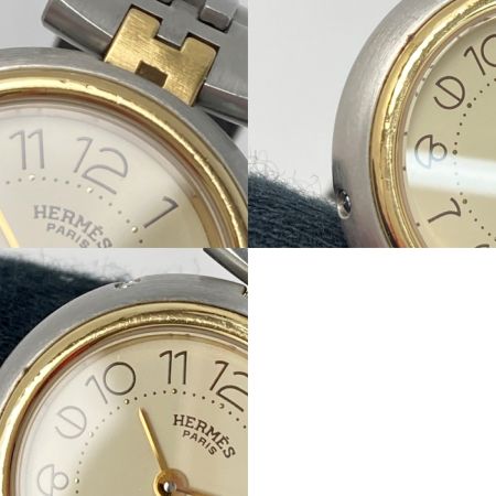  HERMES エルメス プロフィール デイト アイボリー コンビ クォーツ レディース 腕時計