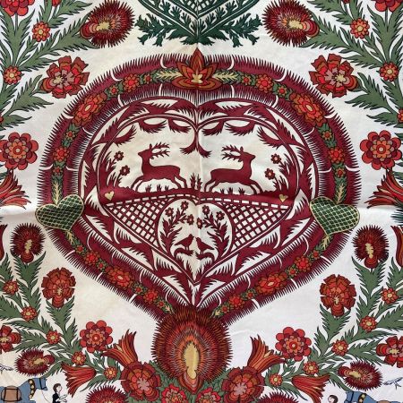  HERMES エルメス カレ90 Decoupages 切り絵 シルクスカーフ ワインレッド シルク100％