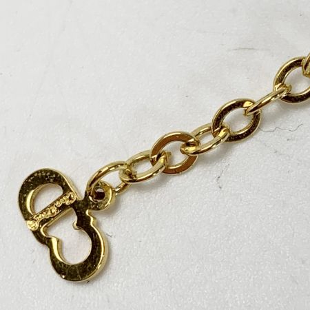  Christian Dior クリスチャンディオール CDロゴ GPメッキ ラインストーン ゴールド ネックレス レディース