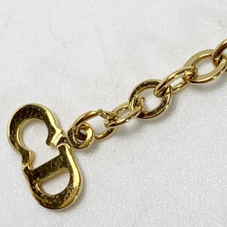  Christian Dior クリスチャンディオール CDロゴ GPメッキ ラインストーン ゴールド ネックレス レディース