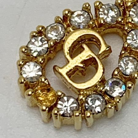  Christian Dior クリスチャンディオール CDロゴ GPメッキ ラインストーン ゴールド ネックレス レディース