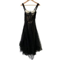 ☆☆ LaceMade ドリームミッドナイト ドレス LM243LS07 ブラック サイズ M Bランク