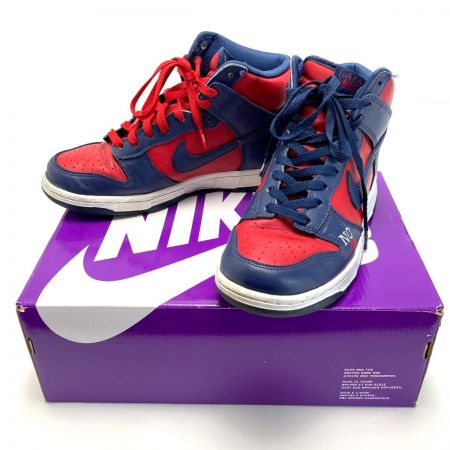  NIKE ナイキ SB DUNK HIGH OG QS スニーカー DN374 600 レッド×ネイビー 25.5cm メンズ 箱付き
