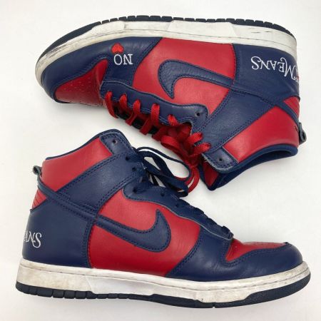  NIKE ナイキ SB DUNK HIGH OG QS スニーカー DN374 600 レッド×ネイビー 25.5cm メンズ 箱付き