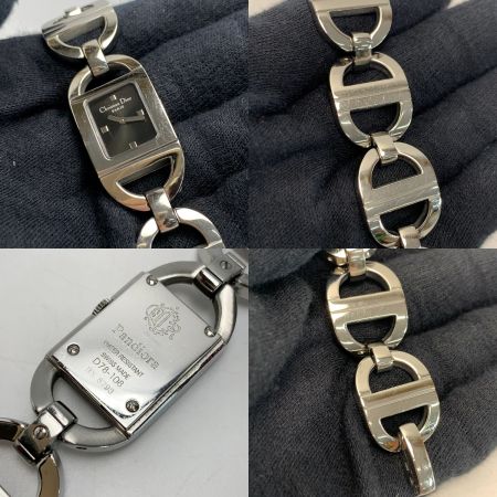  Christian Dior クリスチャンディオール パンディオラ ステンレススチール ブラック D78-108 クォーツ レディース 腕時計