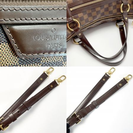  LOUIS VUITTON ルイヴィトン ダミエ イーヴォラMM フロントポケット N41131 エベヌ ハンドバック レディース ゴールド金具