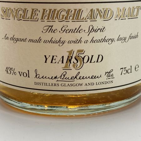  Dalwhinnie ダルウィニー 15年 750ml 43度 スコッチ ウイスキー 古酒 SINGLE HIGHLAND MALT 未開栓