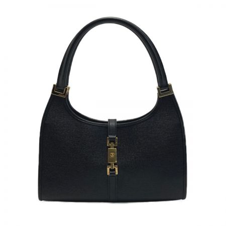  GUCCI グッチ ジャッキー ハンドバッグ 0021068 ブラック レザー ゴールド金具