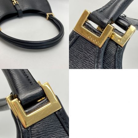  GUCCI グッチ ジャッキー ハンドバッグ 0021068 ブラック レザー ゴールド金具
