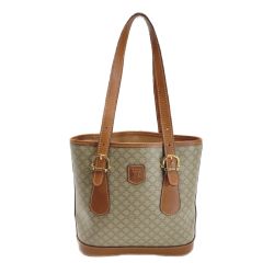 ☆☆ CELINE セリーヌ マカダム ショルダーバッグ ベージュ トートバッグ PVC×レザー Bランク