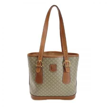  CELINE セリーヌ マカダム ショルダーバッグ ベージュ トートバッグ PVC×レザー