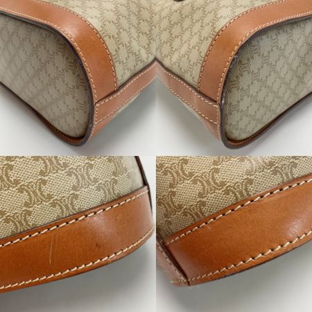  CELINE セリーヌ マカダム ショルダーバッグ ベージュ トートバッグ PVC×レザー