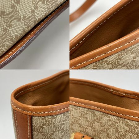  CELINE セリーヌ マカダム ショルダーバッグ ベージュ トートバッグ PVC×レザー