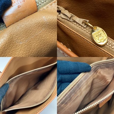  CELINE セリーヌ マカダム ショルダーバッグ ベージュ トートバッグ PVC×レザー