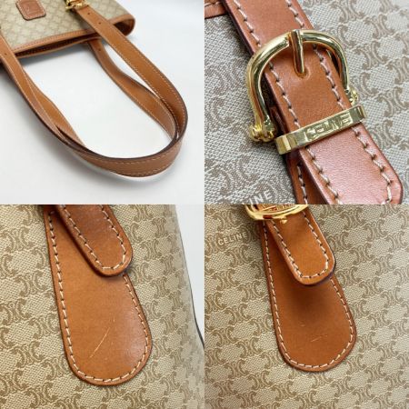  CELINE セリーヌ マカダム ショルダーバッグ ベージュ トートバッグ PVC×レザー