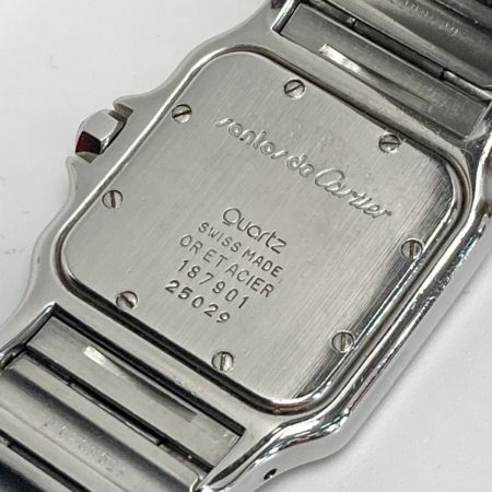  Cartier カルティエ サントスガルベ LM デイト K18 Ref.187901 アイボリー クォーツ メンズ 腕時計 ケース・取説有