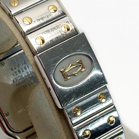  Cartier カルティエ サントスガルベ LM デイト K18 Ref.187901 アイボリー クォーツ メンズ 腕時計 ケース・取説有