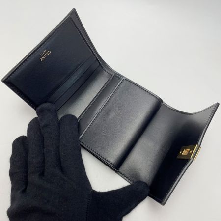  CELINE セリーヌ スモール トリフォールドウォレット 16セーズ  W-SD-3243 ブラック 三つ折り財布 レディース 箱有