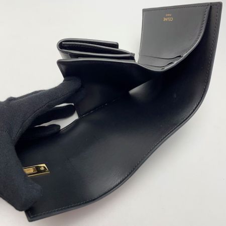  CELINE セリーヌ スモール トリフォールドウォレット 16セーズ  W-SD-3243 ブラック 三つ折り財布 レディース 箱有