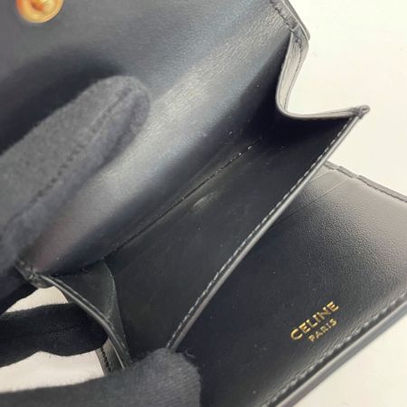  CELINE セリーヌ スモール トリフォールドウォレット 16セーズ  W-SD-3243 ブラック 三つ折り財布 レディース 箱有