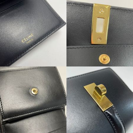  CELINE セリーヌ スモール トリフォールドウォレット 16セーズ  W-SD-3243 ブラック 三つ折り財布 レディース 箱有