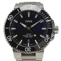 ☆☆ ORIS オリス アクイス デイト 01 733 7730 4135 ブラック 自動巻き メンズ 腕時計 箱・取説有 AQUIS Bランク
