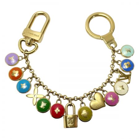  LOUIS VUITTON ルイヴィトン ポルトクレ・シェンヌバスティ バスティーユ マルチカラー キーホルダー チャーム ゴールド