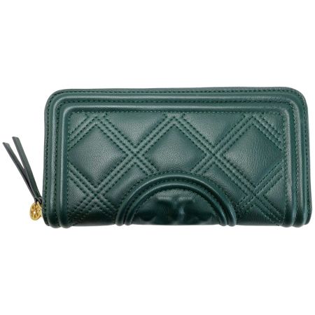  TORY BURCH トリーバーチ レザー グリーン ラウンドファスナー 長財布 レディース