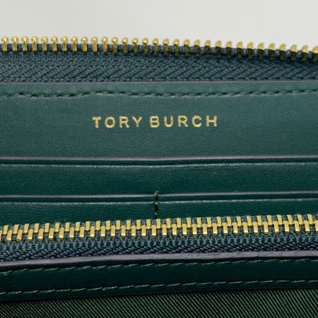  TORY BURCH トリーバーチ レザー グリーン ラウンドファスナー 長財布 レディース