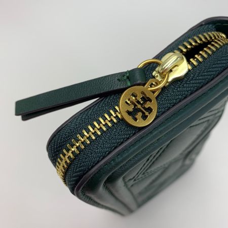  TORY BURCH トリーバーチ レザー グリーン ラウンドファスナー 長財布 レディース