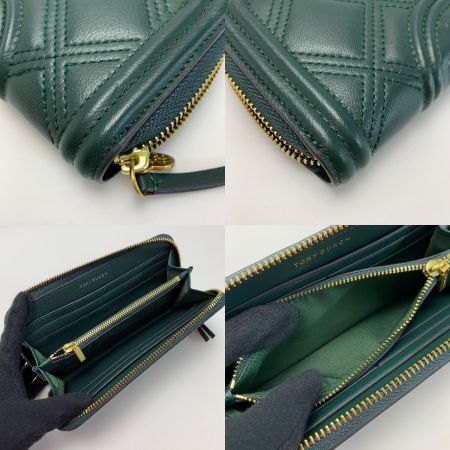  TORY BURCH トリーバーチ レザー グリーン ラウンドファスナー 長財布 レディース