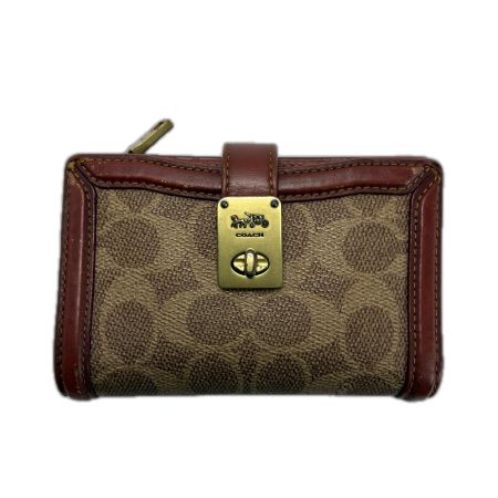  COACH コーチ 2つ折り財布 5287 ブラウン×ワインレッド レディース