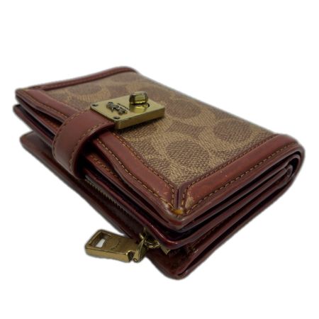  COACH コーチ 2つ折り財布 5287 ブラウン×ワインレッド レディース