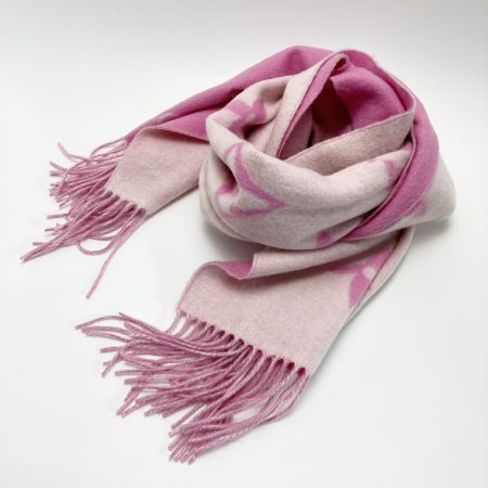  LOUIS VUITTON ルイヴィトン モノグラム エシャルプ レイキャビック マフラー M76066 ピンク カシミヤ100％ ストール