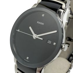 ☆☆ RADO ラドー セントリックス 4Pダイヤ R30934712 ブラック クォーツ メンズ 腕時計 箱・取説有 CENTRIX Cランク