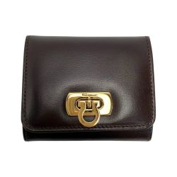 ☆☆ Salvatore Ferragamo サルヴァトーレフェラガモ レザー ダークブラウン コインケース  Cランク