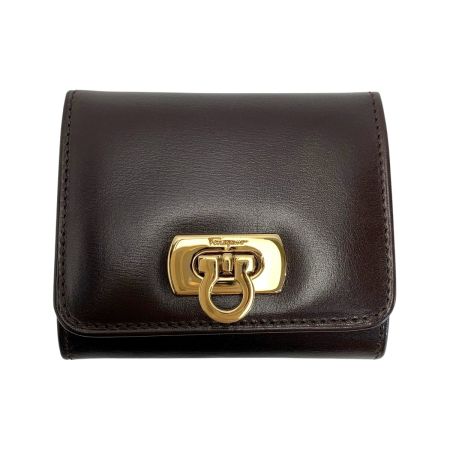  Salvatore Ferragamo サルヴァトーレフェラガモ レザー ダークブラウン コインケース 