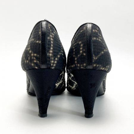  CHANEL シャネル カメリア レース パンプス 35½（22.5cm相当） ブラック ココマーク 箱有