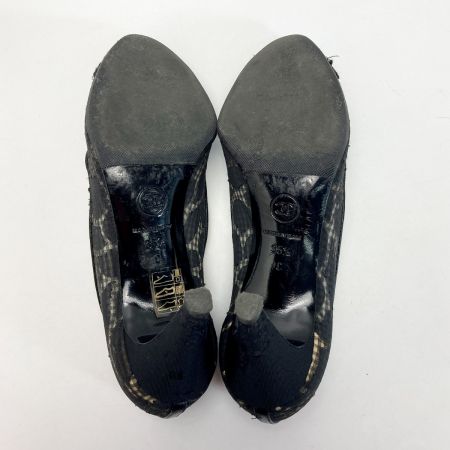  CHANEL シャネル カメリア レース パンプス 35½（22.5cm相当） ブラック ココマーク 箱有