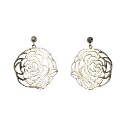 ☆☆ CHANEL シャネル カメリア ピアス シルバー SV925 箱・布袋有 Bランク