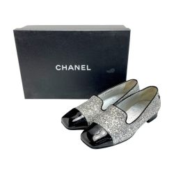 ☆☆ CHANEL シャネル グリッター パテント パンプス 17K 35（22cm相当） G33227 ブラック×シルバー 箱有 Bランク