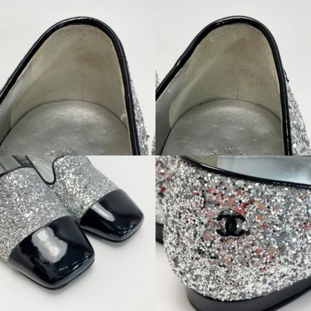  CHANEL シャネル グリッター パテント パンプス 17K 35（22cm相当） G33227 ブラック×シルバー 箱有
