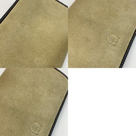  LOEWE ロエベ ラウンドファスナー財布 ベージュ スウェード レディース